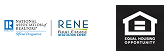 Logos for the National Association of Realtors, RENE Real Estate Negotiation Expert, and Equal Housing Opportunity are shown side by side.